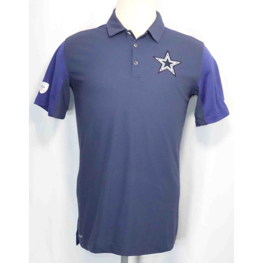 NIKE Dri Fit Dallas Cowboys NFL Equipment Training 2-tone Polo Shirt Mens Size M